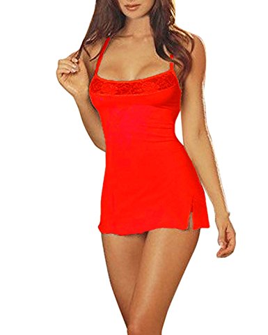 ZANZEA Women's Sexy Lingerie Lace Babydoll Sleepwear Strappy Mini Dress G-string