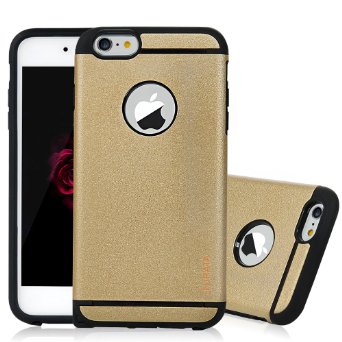 6s Case iPhone 6amp6s Case - TURATA Heavy Duty Dual Layer Air Cushion Hard Plastic TPU Protective Case Bumper with Dust Plug Design for iPhone 6amp6s 47 inch - Gold