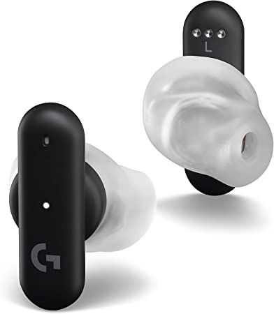 Logitech G FITS True Wireless Gaming Earbuds, Custom Molded Fit, Lightspeed   Bluetooth, Four Beamforming Microphones, PC, Mac, PS5, PS4, Mobile, Nintendo Switch - Black