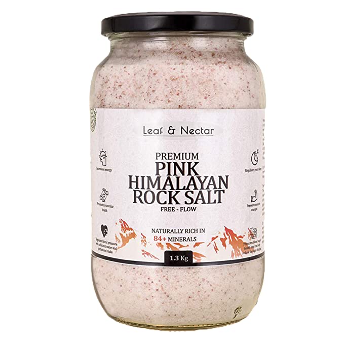 Leaf & Nectar Pink Himalayan Rock Salt - for Cooking/ Curing / Bath / Fasting / for Weight Loss - 1.30 kg