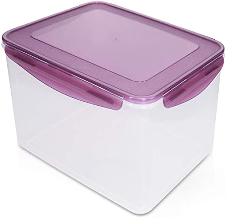 Navaris Plastic Food Container with Airtight Locks - 9L Storage for Breakfast, Lunch, Dinner, Meal Prep, Food - Suitable for Freezer and Microwave