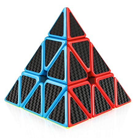 D-FantiX Pyraminx 3x3 Speed Cube Carbon Fiber Sticker Magic Cube Puzzle Toys for Kids