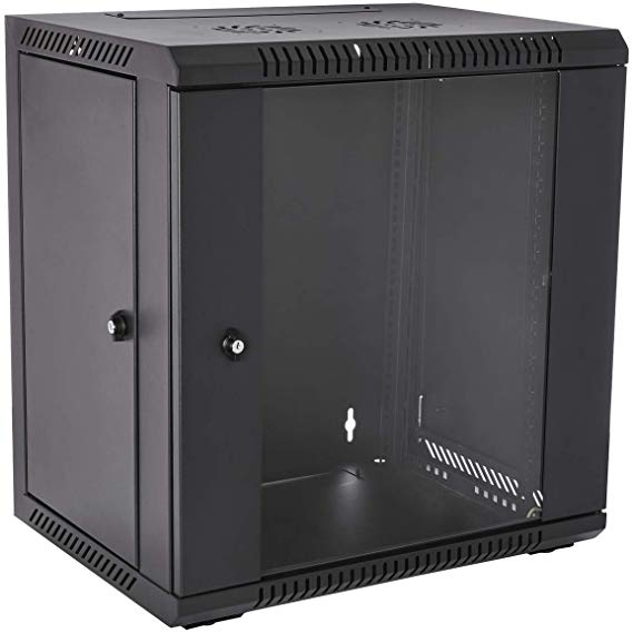 V7 RMWC12UG450-1N Rack Mount Wall Cabinet Enclosure 12U Glass