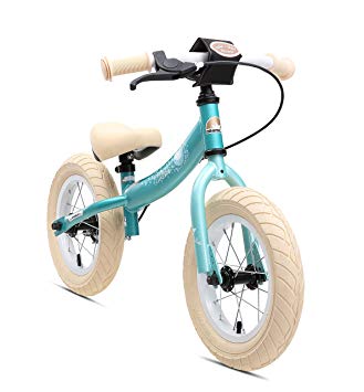 BIKESTAR® Original Safety Lightweight Kids First Running Balance Bike with brakes and with air tires for Kids age 3 year old girls ★ 12 Inch Sport Edition ★