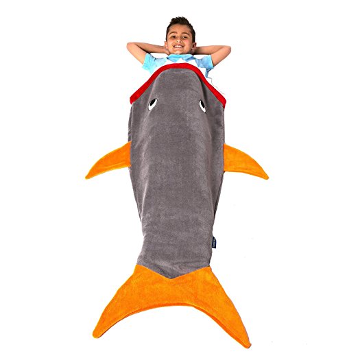 The Original Blankie Tails Shark Blanket (Youth Size) (Orange)