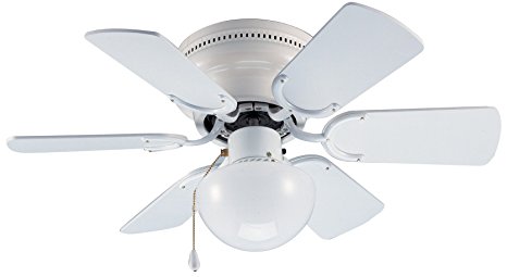 Hardware House 41-5968 Arcadia 30-Inch Flush Mount Ceiling Fan, White or Bleached Oak
