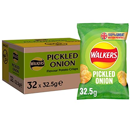 Walkers Crisps Pickled Onion x 32 1040g