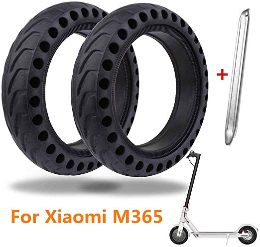 Konesky Solid Tire Replacement for Electric Scooter Xiaomi m365, 8.5 inch Scooter Wheel's Replacement Explosion-Proof Honeycomb Rubber Solid Tire   1 Stainless Steel Tire Levers