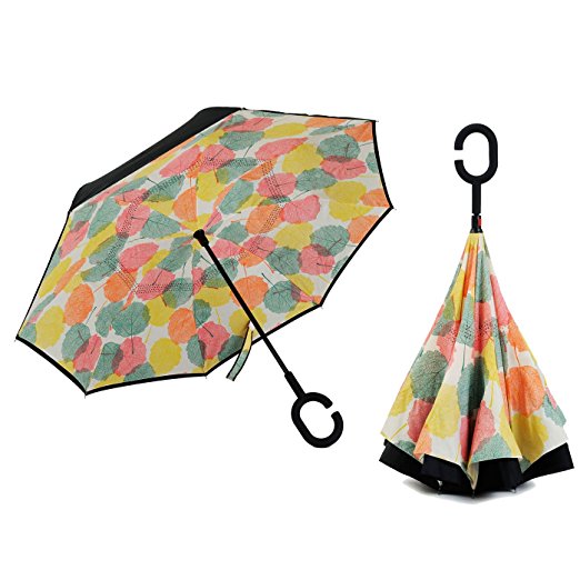 Inverted Umbrella, Alink Reverse Folding Double Layer Inside Out Outdoor Rain Away Car Umbrella