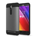 MoKo ASUS ZenFone 2 Case - Scratch Resistant Hybrid Armor Series Dual Layer Protection - Scratch Technology Corners for ASUS ZenFone 2 ZE550ML  ZE551ML  Deluxe  Deluxe Special Edition GRAY