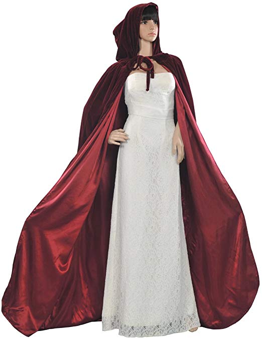 AW Adult Hooded Cloak Velvet Robe Cape for Halloween Cosplay Christmas Costumes Unisex