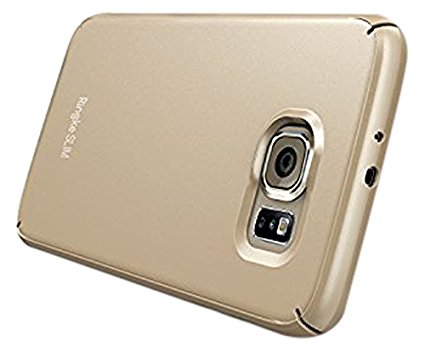 Galaxy S6 Case - Ringke SLIM ***Top and Bottom Coverage*** [ROYAL GOLD][FREE HD Film] Advanced Dual Coating Technology All Around Edge Protection Hard Case for Samsung Galaxy S6 - ECO Package