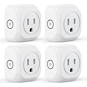 Mini Smart Plugs That Work with Alexa and Google Home, MONGERY WiFi Outlet Socket with Remote Control & Timer Function, No Hub Required, 2.4G WiFi Only FCC/CE/Rohs/IC Listed (4 Pack)