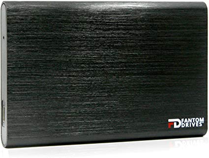Fantom Drives 2TB Portable Hard Drive - USB 3.1 Gen 2 Type-C 10Gb/s - Black