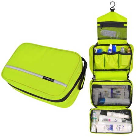 Pockettrip Hanging Toiletry Kit Clear Travel BAG Cosmetic Carry Case Toiletry (Green)