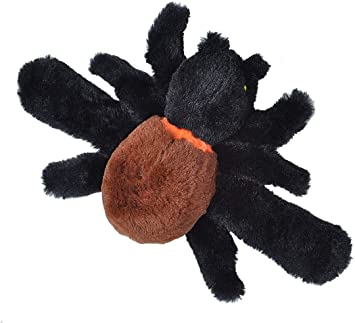 Wild Republic Hugger Spider with Glow in The Dark Eyes, Snap Bracelet, Gift for Kids, Plush Toy, Fill is Spun Recycled Water Bottles, Eight inches (22496)