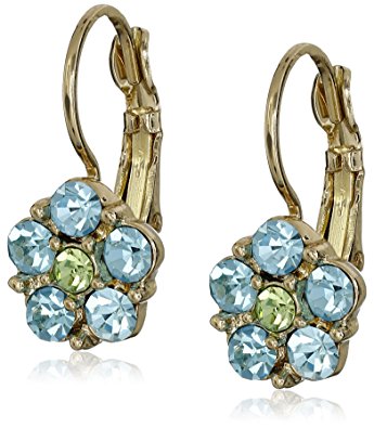 1928 Jewelry Crystal Flower Drop Earrings