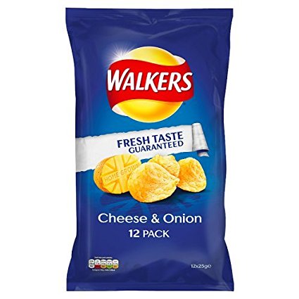 WALKERS CHEESE & ONION PACK OF 20 X 25g