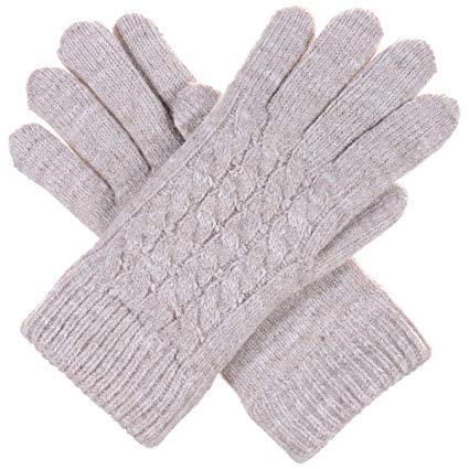 BYOS Women’s Winter Classic Cable Warm Plush Fleece Lined Knit Gloves, Many Styles