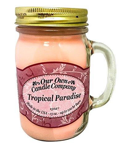 Tropical Paradise Scented 13 Ounce Mason Jar Candle By Our Own Candle Company