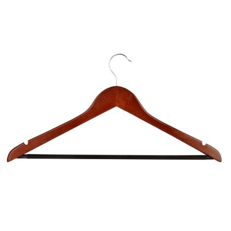 Honey-Can-Do HNG-01335 Wood Hangers with Non-slip Grooved Bar, 24-Pack, Cherry
