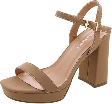 Platform Chunky Heel Open Toe Sandal Ankle Strap