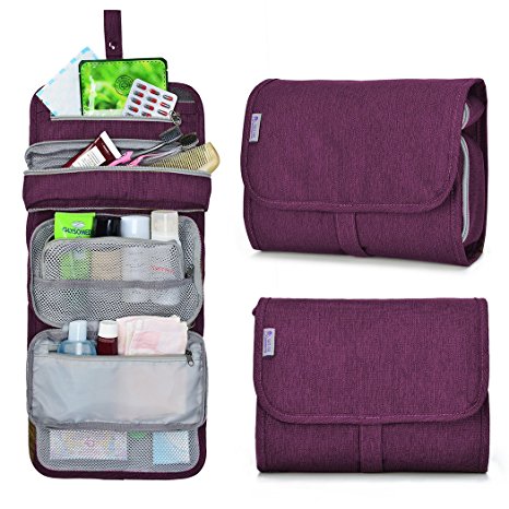 Mountaintop Travel Toiletry Kit, Toiletry Bags,Organizer Cosmetic Bag£¬9.5 x2 x7.5 inch-5929 (Purple red)