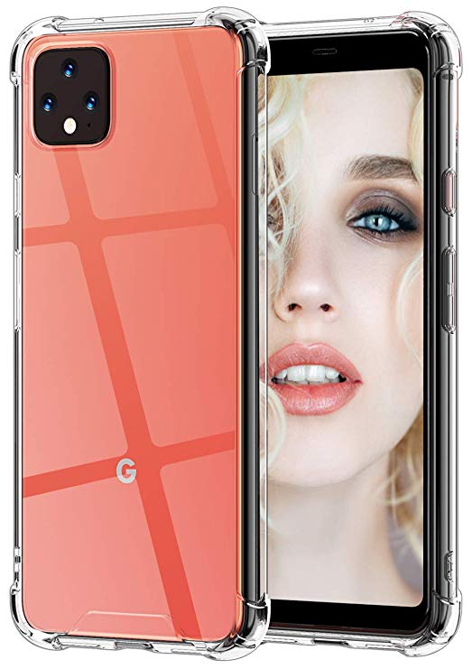 Matone for Google Pixel 4 Case, Crystal Clear Slim Protective Cases with Reinforced Corners, Anti-Yellow Anti-Scratch Transparent Back, Soft TPU Bumper Edges, Compatible with Google Pixel 4 (2019)