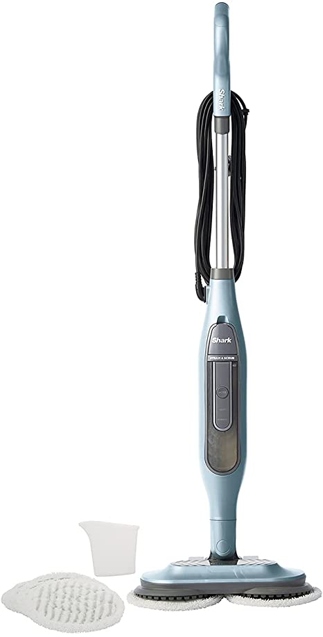 Shark Steam & Scrub Automatic Steam Mop [S6002UK] 2 Rotating Power Pads, 2 Settings, 8m Cord, Blue