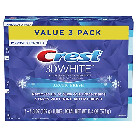 Crest 3D White Arctic Fresh Teeth Whitening Toothpaste, 3.8 oz, Pack of 3