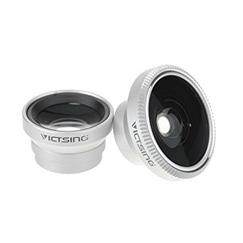 VicTsing® Magnetic Detachable Fish-Eye Lens Wide Angle Micro Lens 3-in-1 Kits Sliver for iphone 5 5C 5S 4S 4 3GS ipad mini ipad 4 3 2 Samsung Galaxy S4 S3 S2 Note 3 2 1 Sony Xperia L36h L36i HTC ONE Smartphones with flat camera