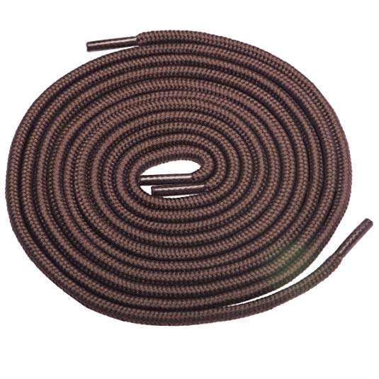 Birch 1/5" Thick Tough and Heavy Duty Round Boot Shoelaces for Boots and Hiking Shoes.