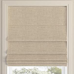 Sun Zero Seraphina Textured 100% Blackout Cordless Roman Shade, 33" x 64", Taupe