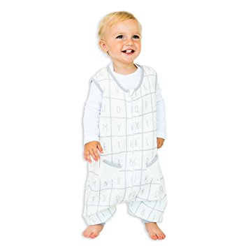 TEALBEE BABY: Softest Bamboo DreamSuit with Feet for Walking Toddlers - Safe Warm Wearable Blanket for Babies (12M-2T, Alphabet)