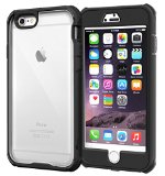iPhone 6s Plus Case roocase Glacier TOUGH iPhone 6 Plus 55-inch Hybrid Scratch Resistant Clear PC  TPU Armor Full Body Protection Case Cover with Built-in Screen Protector for Apple iPhone 6 Plus Granite Black