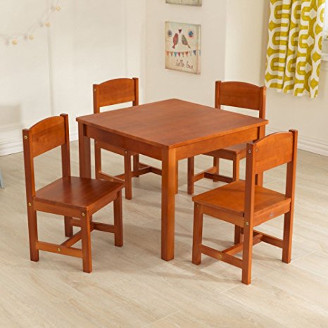 KidKraft Farmhouse Table and Chair Set Pecan