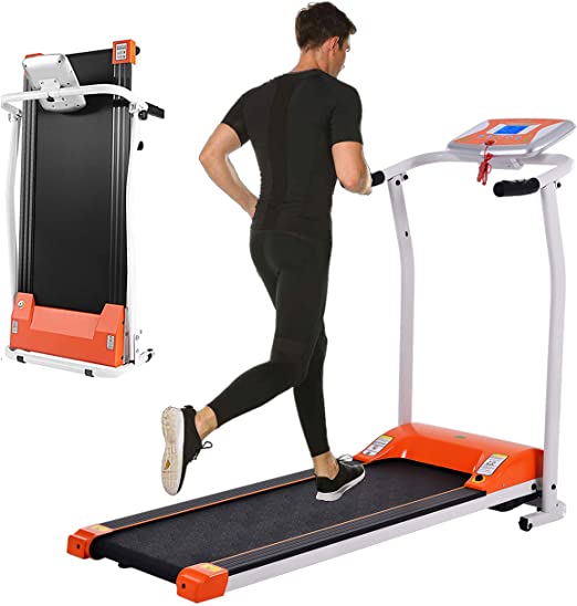 Aceshin Folding Treadmill, Electric Running Machine with LCD Monitor Motorized Walking Running Machine Equipment for Home Gym