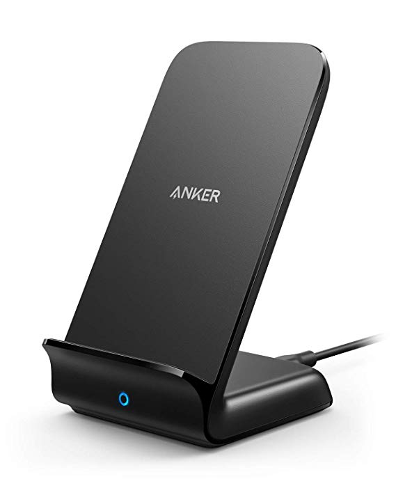 Anker PowerWave Fast Wireless Charger Stand, Qi-Certified(No AC Adapter) (Renewed)