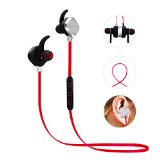 Airsspu Dt55 Bluetooth41 Wireless Sport Headphones Extended Battery Life Headset with Microphone High-fidelity Stereo Sound In-ear Noise Cancelling Sweatproof Earbuds for Iphone and Androidred