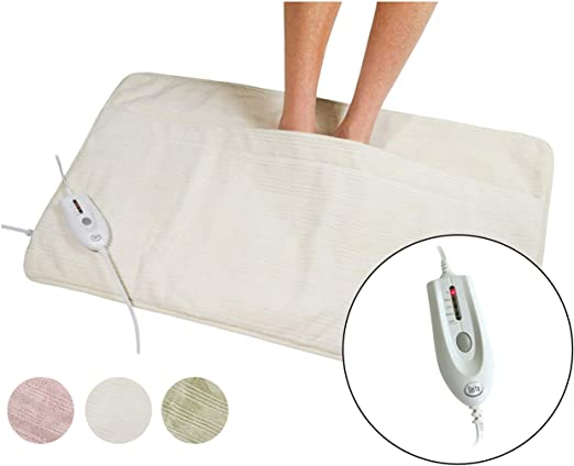 Serta | Ultra Soft Plush Electric Heated Warming Pad for Feet, Back, Waist, and Abdomen (Natural) (Renewed)