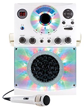 Singing Machine SML385 Karaoke Equipment with Bluetooth 1 Microphone and 36 Current Tracks - White