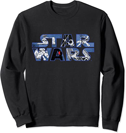 Star Wars Logo Millennium Falcon and Death Star Sweatshirt