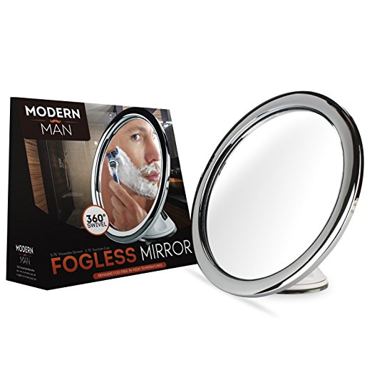 Modern Man Fog Free Shower and Bathroom Mirror - Includes Razor Holder