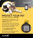 Dynotag WebGPS Enabled QR Code Smart Round Coated Metal Tag and Ring Pet Tag Property Tag - Multiple Uses