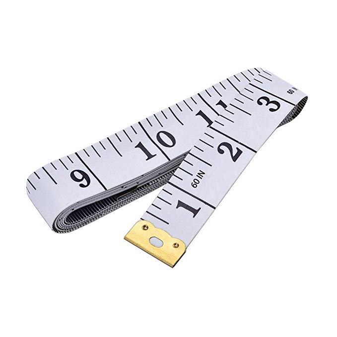 Soft Tape Measure Double Scale Body Sewing Flexible Ruler for Weight Loss Medical Body Measurement Sewing Tailor Craft Vinyl Ruler, Has Centimetre Scale on Reverse Side 60-inch（White）