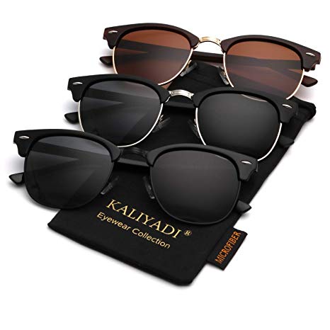 Polarized Sunglasses for Men and Women | Semi-Rimless Frame | Driving Sun glasses | 100% UV Blocking