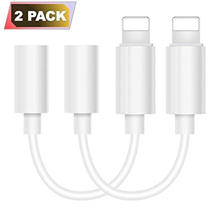 iPhone Headphone Adapter (2 Pack), Compatible with iPhone 7/7Plus /8/8Plus/X/XS/Max/XR Adapter Headphone Jack, 3.5 mm Headphone Adapter Aux Jack Compatible with iOS 11/12 Accessories