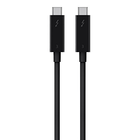 Belkin Thunderbolt 3 Cable (USB-C to USB-C), 100 Watts (1.6 Feet / 0.5 Meters) - F2CD084bt0.5MBK