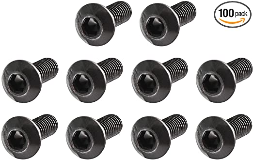 uxcell M3x8mm Thread Button Head Hex Socket Cap Screw Bolt 100pcs