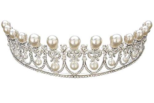Wiipu Luxury Silver Bridal Tiaras Pearls Rhinestone Crystal Wedding Crown(A1073)